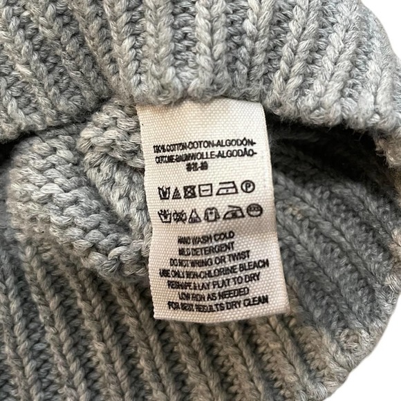 Free People | Grey 100% Cotton Cropped Oversized Drop Shoulder Sweater S - Picture 5 of 12